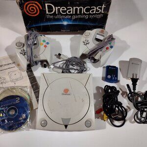 SEGA DREAMCAST CONSOLE BUNDLE - TESTED - DISC READ ERROR - USED - NEEDS REPAIR